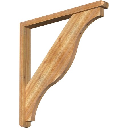 Funston Craftsman Rough Sawn Bracket W/ Offset Brace, Western Red Cedar, 4W X 40D X 40H